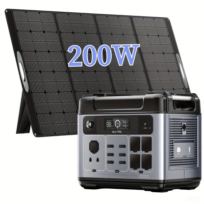 Powerstation – Zonnegenerator – Noodstroomvoorziening – Draagbare Accu – Camping Stroomvoorziening – 2048 Wh Capaciteit – Snelladen 0-80% in 1 Uur