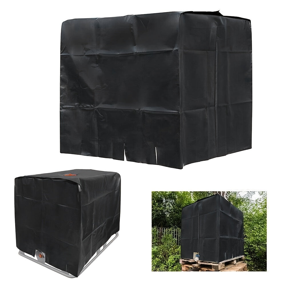 1pc IBC Tankhoes & Buitenemmer Cover – Zwart/Groen, Geschikt voor 600L & 1000L Vaten, Met Rits en Elastisch Koord, 120×100×116 / 120×80×100 cm