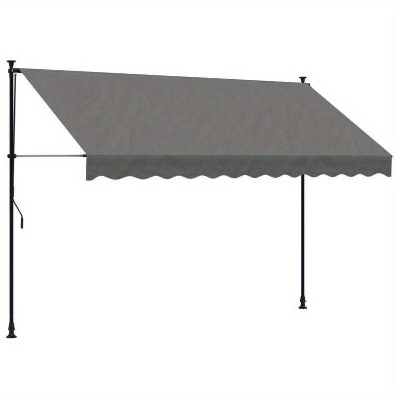 300x150cm Extendable Awning - Durable Plastic Frame, Removable Fabric, Beige/Black/Gray Options, Weather-Resistant for Patio, Balcony, Garden Shade