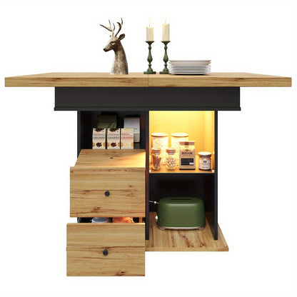 Uitschuifbare Eettafel – Tafel – Eetkamertafel – Uitklapbare Tafel – Vouwbare Tafel – Zwart – Verstelbaar 110-140x80 cm – Ruimtebesparend Ontwerp
