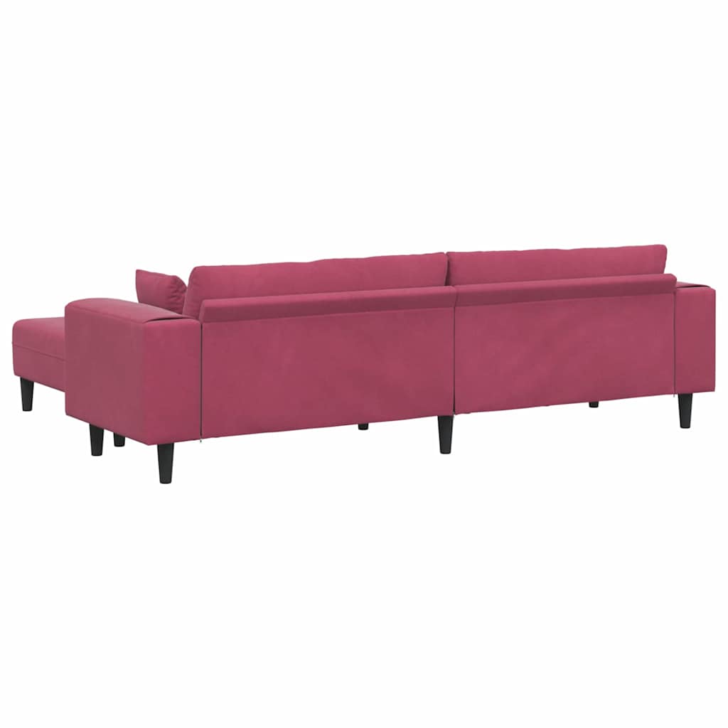 Bankstel – Hoekbank – Slaapbank – Zetel – 4-Zitsbank – Zacht Fluweel – Stevig Houten Frame