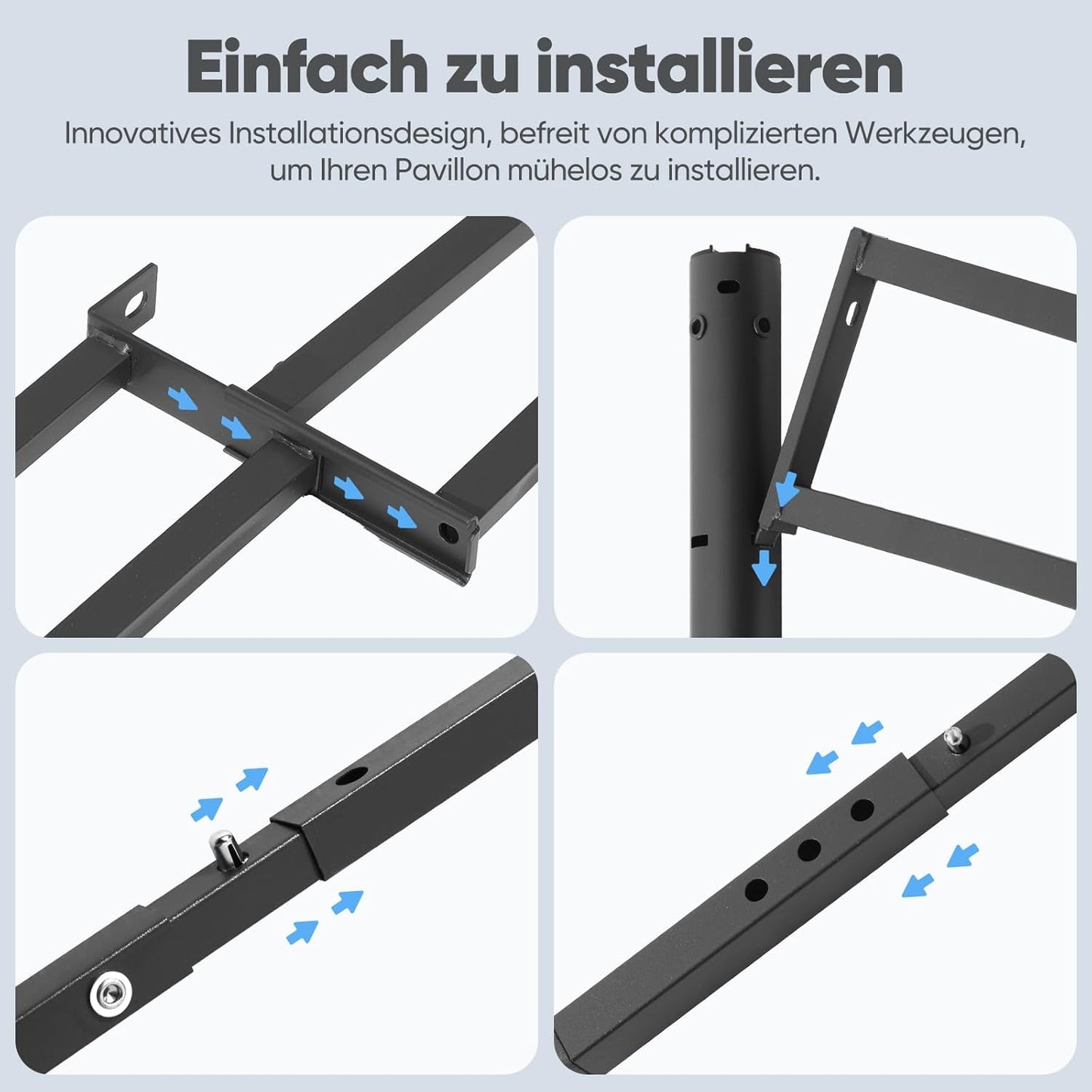 Barbecue Prieel – Tuinpaviljoen – Tuinoverkapping – Partytent – Tuin Tent – Aluminium Frame – Waterafstotend Oxford Doek – 2,45 x 1,50 Meter – Met Markies