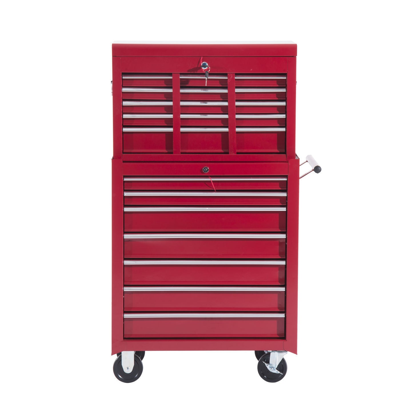 Gereedschapswagen – Werkstattwagen – Opberkkast – Mobiele Toolbox – Rolwagen – 16 Laden Met Slot – Stevig Stalen Frame Rood