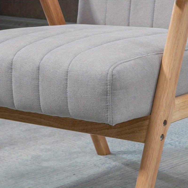 Lounge Fauteuil – Relaxstoel – Armstoel – Zitstoel – Scandinavische Moderne Zithoek – Gevoerde Zitting – Lichtgrijs Metaalframe – Geen Montage – Gemakkelijk Schoon Te Maken