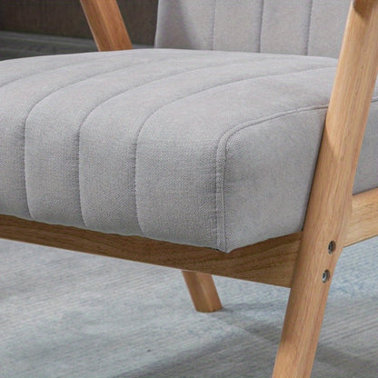 Lounge Fauteuil – Relaxstoel – Armstoel – Zitstoel – Scandinavische Moderne Zithoek – Gevoerde Zitting – Lichtgrijs Metaalframe – Geen Montage – Gemakkelijk Schoon Te Maken