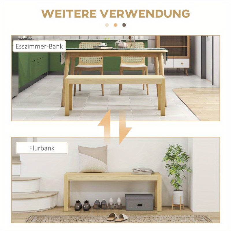 Rustieke Houten Bank – Eetkamerbank – Halbank – Keukenbank – Buitenbank – Draagkracht 240 kg – Afmeting 120x33x45 cm