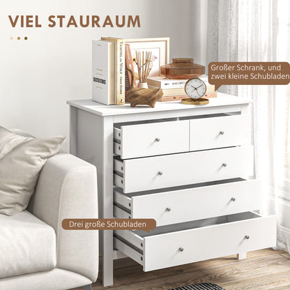 Dressoir – Ladekast – Sideboard – Opbergkast – Commode – Wit – Softclose Deuren – Kantelbeveiliging – 79x39,5x80,5 cm