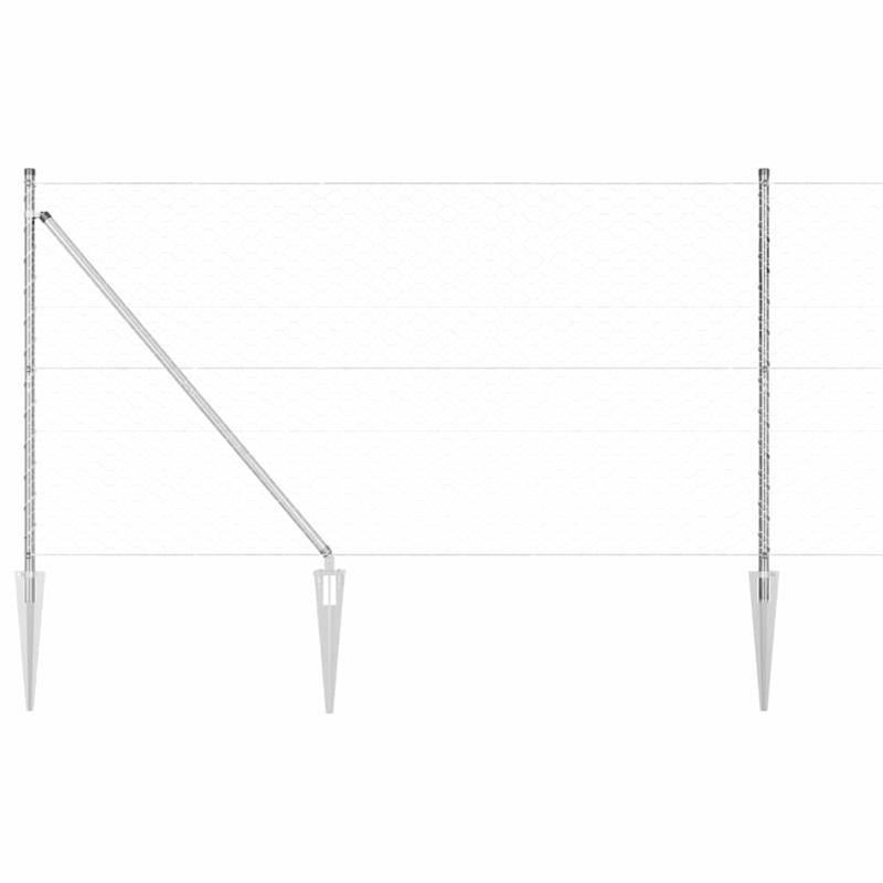 3D Tuinafscheiding – Tuinhek – Schutting – Tuinborder – Erfafscheiding – Zilveren PVC-Gecoat Staal – 1,4 x 50 Meter – Winterhard & Weerbestendig