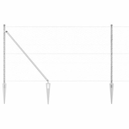 3D Tuinafscheiding – Tuinhek – Schutting – Tuinborder – Erfafscheiding – Zilveren PVC-Gecoat Staal – 1,4 x 50 Meter – Winterhard & Weerbestendig