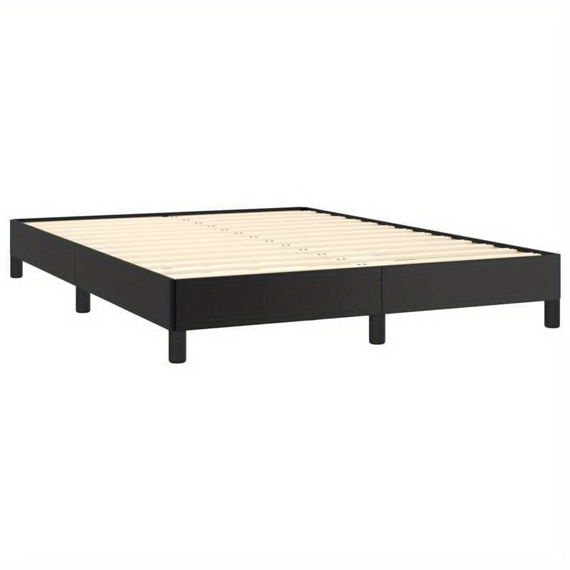 Black Bed Frame 140X200 Cm Made of Faux Leather. It'S Practical, Removable, And Suitable for Year-Round Use.