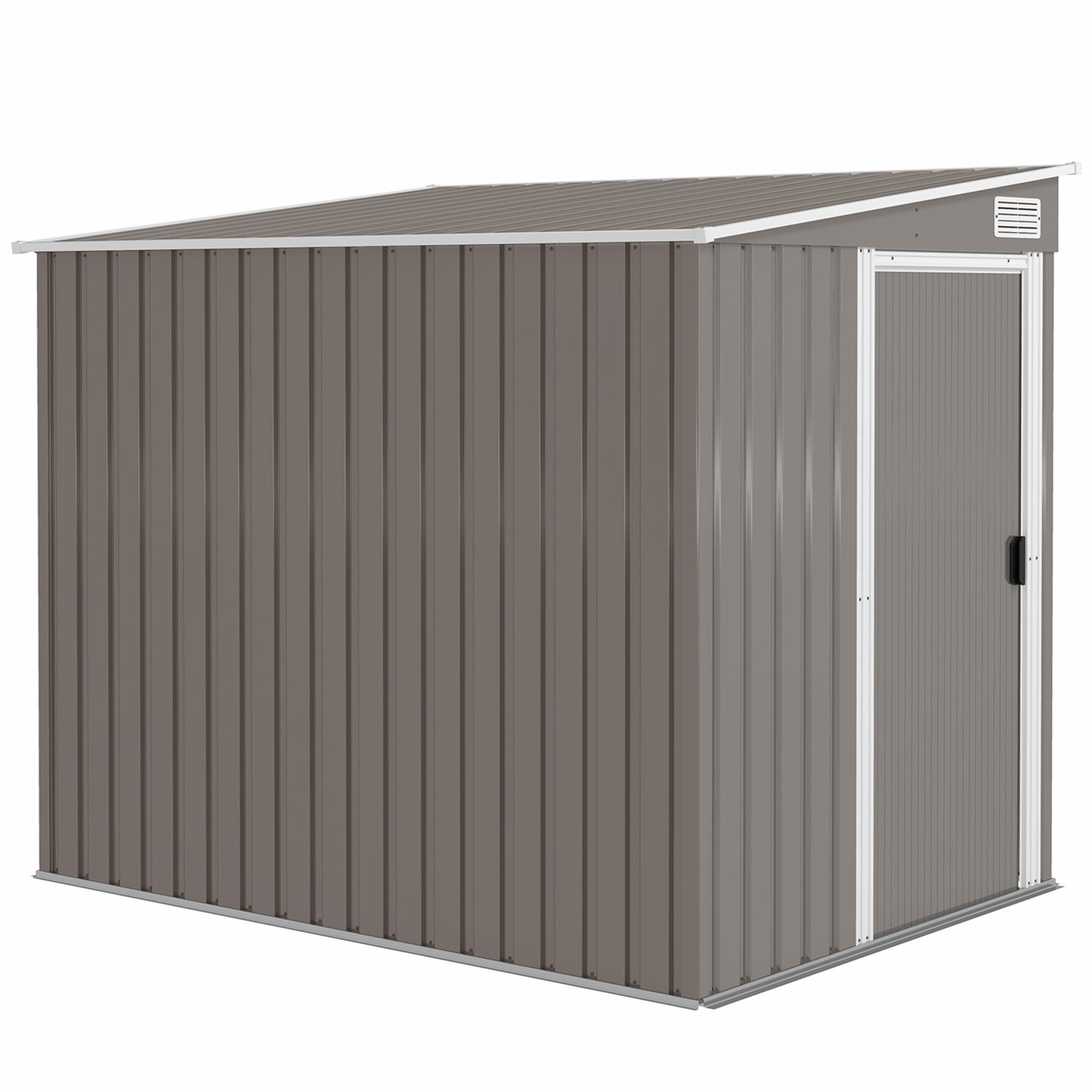 Metalen Opbergschuur – Tuinschuur – Gereedschapsschuur – Fietsenstalling – Opbergbox – Lichtgrijs – 2,81 m² – Corrosiebestendig Gegalvaniseerd Staal – Penthuisdak