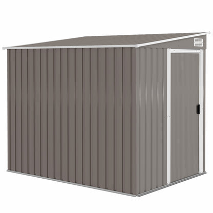 Metalen Opbergschuur – Tuinschuur – Gereedschapsschuur – Fietsenstalling – Opbergbox – Lichtgrijs – 2,81 m² – Corrosiebestendig Gegalvaniseerd Staal – Penthuisdak