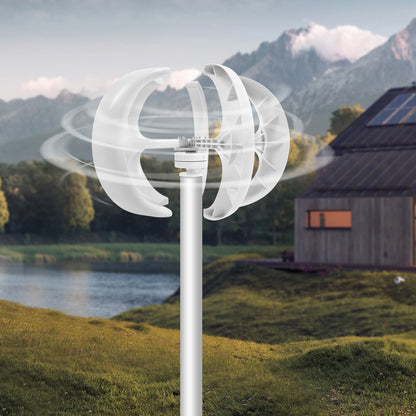 Verticale windgenerator – Verticale windturbine – Windturbine generator – Windenergie generator – Wit – 0,9 meter diameter – Weerbestendig metaal en nylon bladen