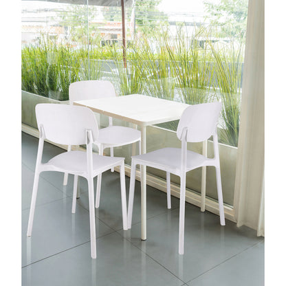 Eetkamerstoel – Kuipstoel – Stoel – Zithoekstoel – Designstoel – Set van 4 – Duurzaam polypropyleen – Weerbestendig wit