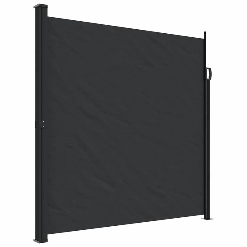 Uittrekbare Windscherm – Terrasscherm – Balkonscherm – Tuinscherm – Windscherm – 200x600 Cm – Stevig Polyester Met PU-Coating – Robuust Stalen Frame - Zwart