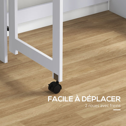 Inklapbaar Bureau – Computertafel – Werkplekmeubel – Study Desk – Thuiswerkbureau – Met Vier Planken – Mobiel Met Wieltjes