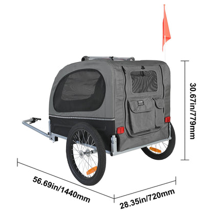 Hondenfietskar – Hondenkar – Fietsaanhanger Hond – Huisdier Fietsmand – Dierenwagen – Stevig Carbonstaal Frame – Inklapbaar Met Quick Release Wielen