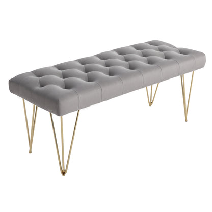 Piano Bankje – Pianobank – Pianokruk – Keyboard Bank – Zitbankje – Fluwelen Bekleding – Stabiel Metaalframe 116 x 44,5 x 49 cm