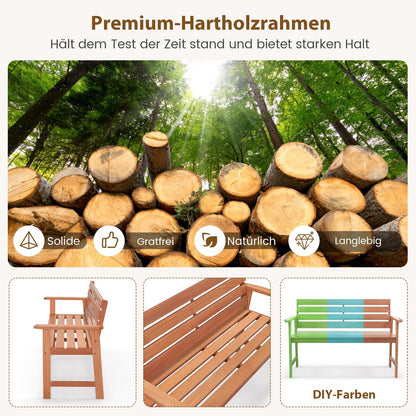 Tuinbank – Buitenbank – Balkontafel – Parkbank – Houten Bank – Hardhouten 2-Zits – Weerbestendig – 120,5 x 64 x 84 cm