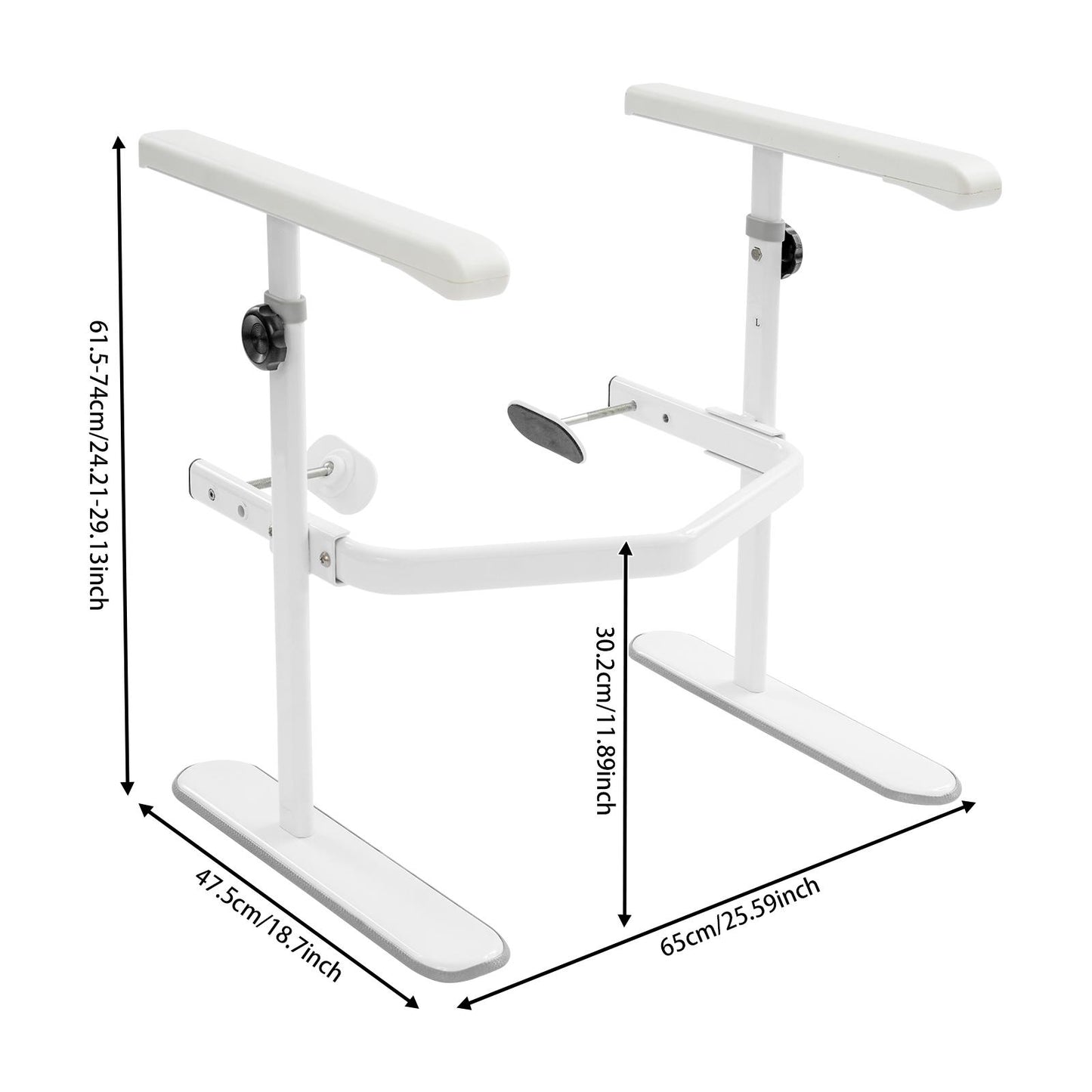 Toiletbeugel – Toiletbeugel Veiligheid – Toiletsteun – Toiletbeugel Wandbeugel – Verstelbare Toiletsteun – Verstelbaar Hoogte – Antislip Basis – Max. Draagkracht 150 kg – Wit