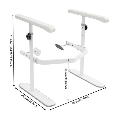 Toiletbeugel – Toiletbeugel Veiligheid – Toiletsteun – Toiletbeugel Wandbeugel – Verstelbare Toiletsteun – Verstelbaar Hoogte – Antislip Basis – Max. Draagkracht 150 kg – Wit