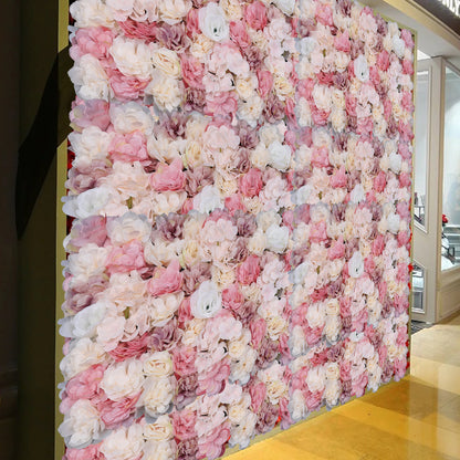 Nep bloemen muurdecoratie – Kunstbloemen wanddecoratie – Bloemenwand panelen – Decoratieve rozen – Kunstbloemen wandpanelen – Set van 12 panelen – Hoogwaardige kunststof en stof – Geschikt voor binnen en buitengebruik