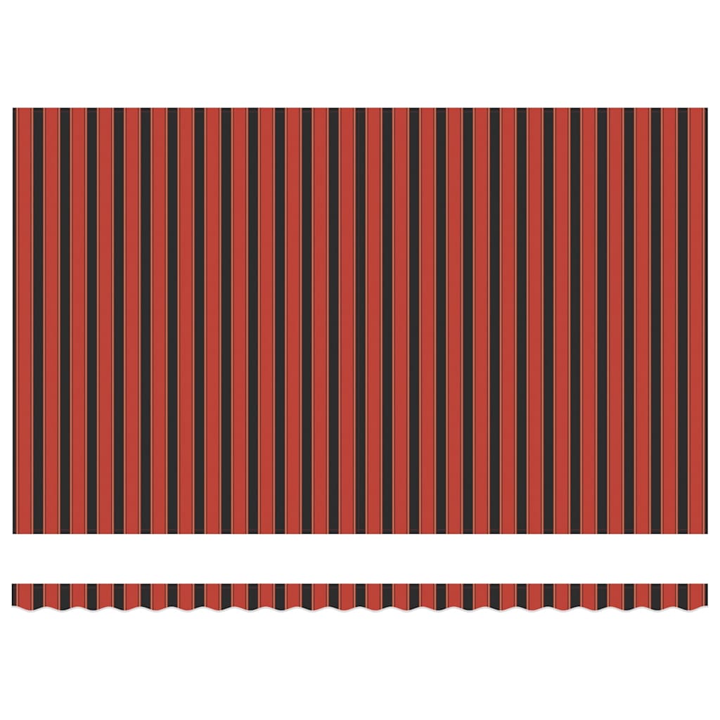 Handmatige Zonwering – Uitschuifbare Luifel – Terras Schaduwdoek – Balkon Zonnescherm – Buitenmarkies – UV-bestendig – Waterafstotend – 3x2,5 Meter – Zwart Rood Gestreept