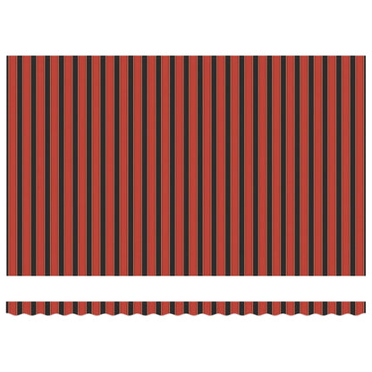Handmatige Zonwering – Uitschuifbare Luifel – Terras Schaduwdoek – Balkon Zonnescherm – Buitenmarkies – UV-bestendig – Waterafstotend – 3x2,5 Meter – Zwart Rood Gestreept