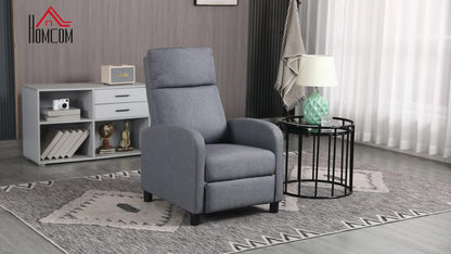 Relaxfauteuil – Relaxstoel – Loungefauteuil – Verstelbare Fauteuil – Zithoekstoel – Verstelbare Rugleuning 160° – Geïntegreerde Voetensteun – Polyester Linnen-look – Grijs
