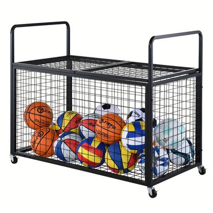 Ballenwagen – Ballenkar – Ballenrek – Balcontainer – Ballenbox – Dubbel Laags Opbergwagen – Stevig Metalen Frame – 114x61x64 cm – Met Wielen En Afsluitbaar