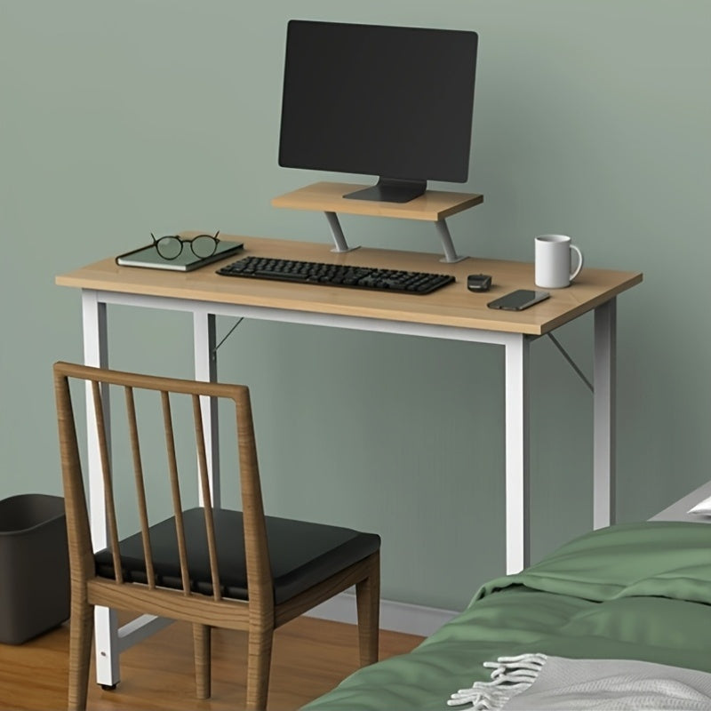 Space-Saving Office Desk 80x40x75cm With Monitor Mount | Nordic Home Office Desk Compact 40cm Width | 80x40cm Slim Desktop Fits 27-inch Monitor + Laptop