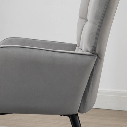 Relaxfauteuil – Relaxstoel – Fauteuil – Lounge Chair – Sessel – Lichtgrijs – Inclusief Voetenbank – Max. Draagkracht 120 kg