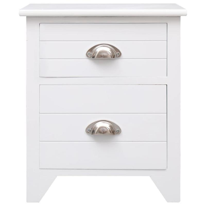 Set of 2 bedside tables with 2 white drawers