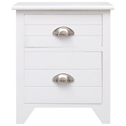 Set of 2 bedside tables with 2 white drawers