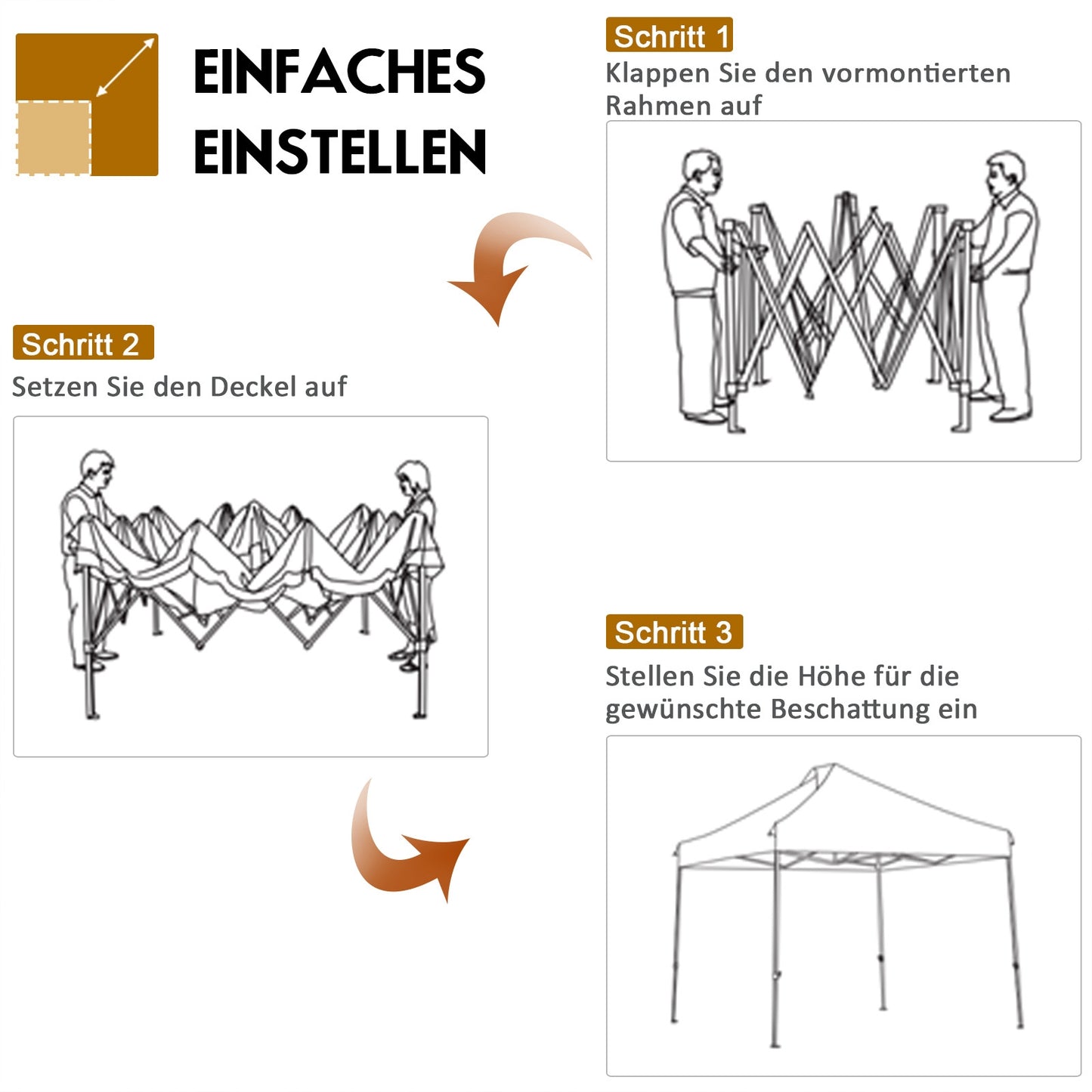 Partytent – Paviljoen – Tuintent – Feesttent – Opvouwbare Tent – 3x3 m – Waterdicht – UV Bescherming 50+ – Stevig Frame – Winterbestendig – Wit