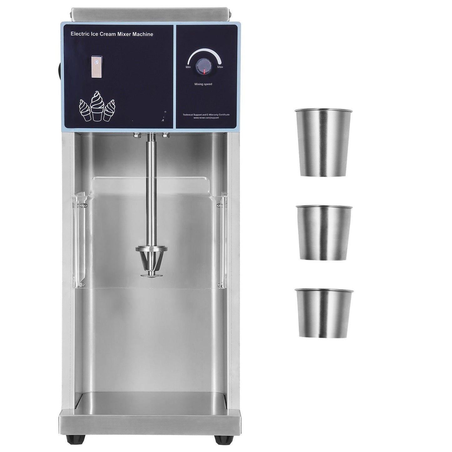 IJsblender – Blender – Milkshake Maker – Smoothiemaker – Koude Drankjes – 400W Motor – Roestvrij Staal