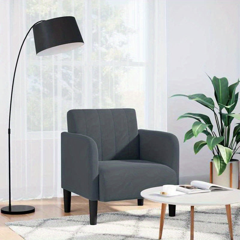 Fauteuil – Relaxfauteuil – Loungestoel – Zitzak – Leunstoel – Donkergrijs Zwart – Memory Foam Vulling – Stevig Houten MDF Frame