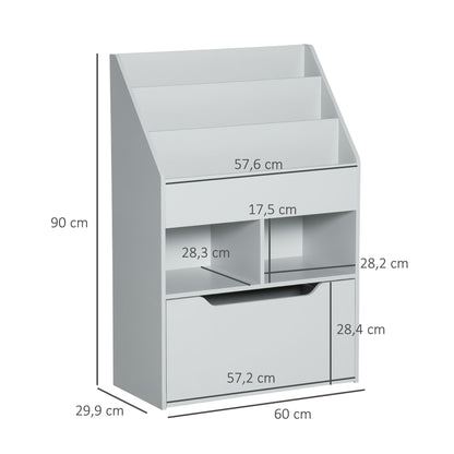 Boekenkast – Kasten – Opbergmeubel – Boekplank – Ladenkast – Grijs – MDF Materiaal – Anti-Kantel Veiligheid