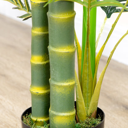 Kunstpalm – Kunstplant – Levensechte Palm – Nepplant – Decoratieve Plant – Inclusief Zwarte Pot – 150 cm Hoog – Onderhoudsvrij