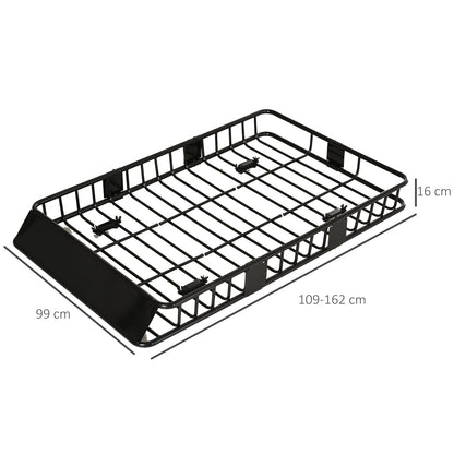 Dakkofferrek – Dakkofferdrager – Dakdrager – Bagagerek – Autodrager – Verstelbaar 109-162 cm – Max. 100 kg Staal Zwart