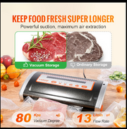 Vacuümsealer Machine - Vacuümsealer - Vacuümmachine - Vacuümsealer Foodsaver - Foodsaver - 130W - 80Kpa - voor het bewaren van droge en vochtige levensmiddelen Automatisch en handmatig luchtsealsysteem