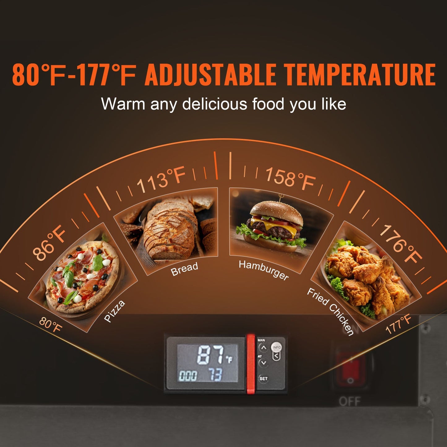 Etenwarmer – Warmhoudkast – Food Warmer – Warmhoudkast 4-Laags – Warmehoudkast – Roestvrij Staal – Instelbare Temperatuur 27-80°C