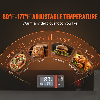 Etenwarmer – Warmhoudkast – Food Warmer – Warmhoudkast 4-Laags – Warmehoudkast – Roestvrij Staal – Instelbare Temperatuur 27-80°C