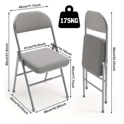 Opvouwbare Stoelen – Vouwstoelen – Klapstoelen – Zitstoelen – Vergaderstoelen – Set Van 2 – PU Gestoffeerd – Stevig Metalen Frame