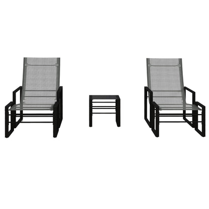 Loungeset – Tuinmeubilair – Buitenmeubels – Balkonset – Terrasstoel – Compact en Weerbestendig – Comfortabel Grijs Mesh