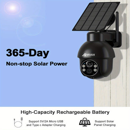 Beveiligingscamera – Solar Camera – Draadloze Camera – Outdoor Camera – IP Camera – 2 Stuks – 360° Pan & Tilt – Full-Color Nachtzicht