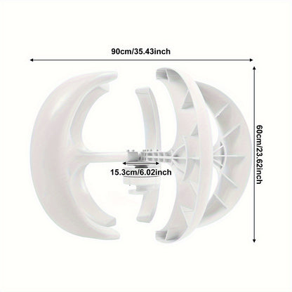 Verticale windgenerator – Verticale windturbine – Windturbine generator – Windenergie generator – Wit – 0,9 meter diameter – Weerbestendig metaal en nylon bladen