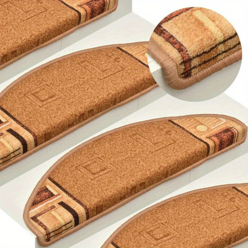 Antislipmatten – Trapmatten – Zelfklevende Matten – Geluiddempers – Veiligheidsmatten – Beige – 15 Stuks – Thermisch Geïsoleerd – Duurzaam & Eenvoudig Installeren