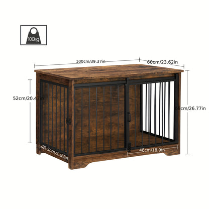 Hondenhok – Hondenbench – Hondenkooi – Hondenhuis – Kennel – Dubbele Deuren – Robuuste Stalen Buizen – 60x100x68 cm – Draagt Tot 100 kg