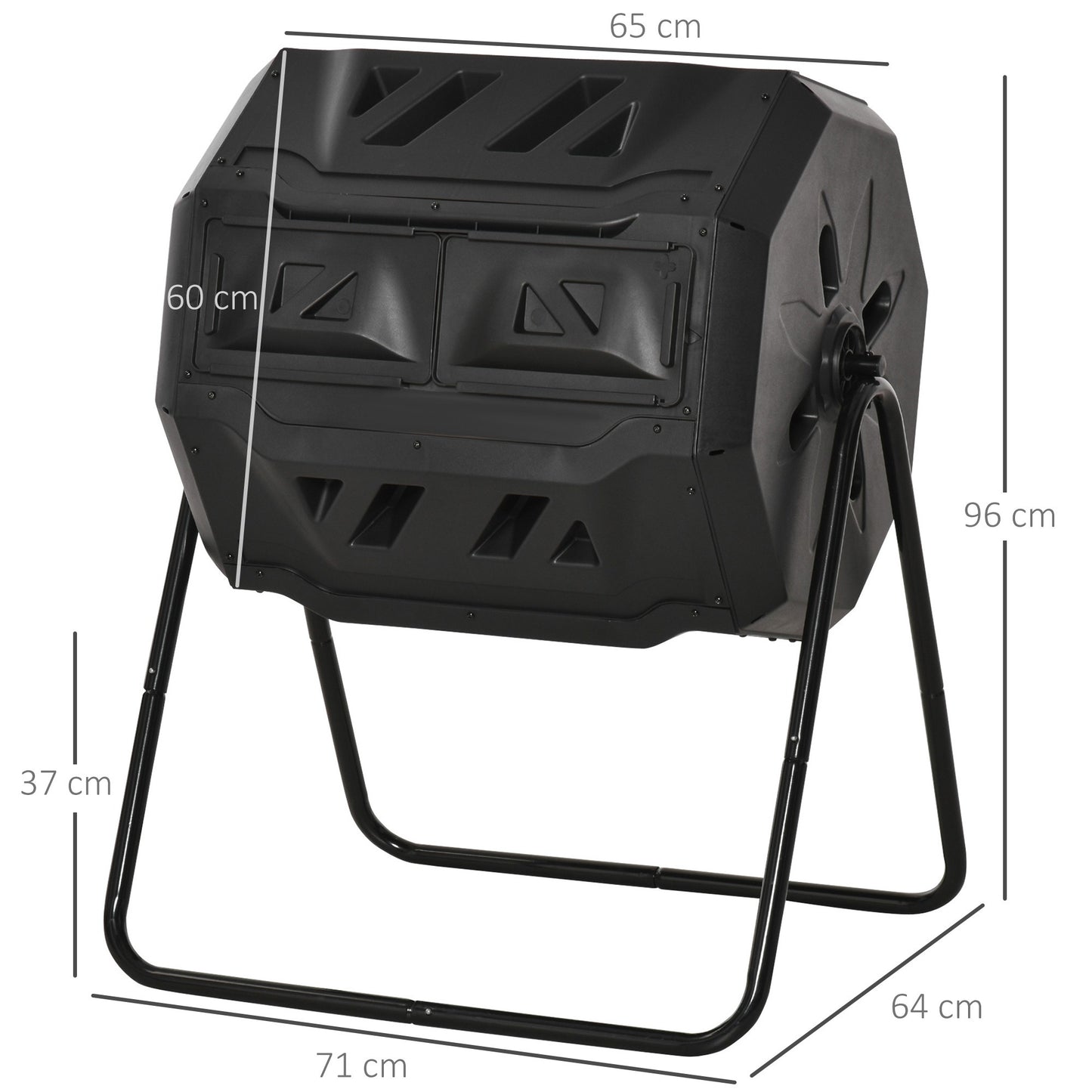 Compostbak – Composteerbak – Tuincompostvat – Compostcontainer – Keukenafvalverwerker – 160 Liter – 360° Draaibaar